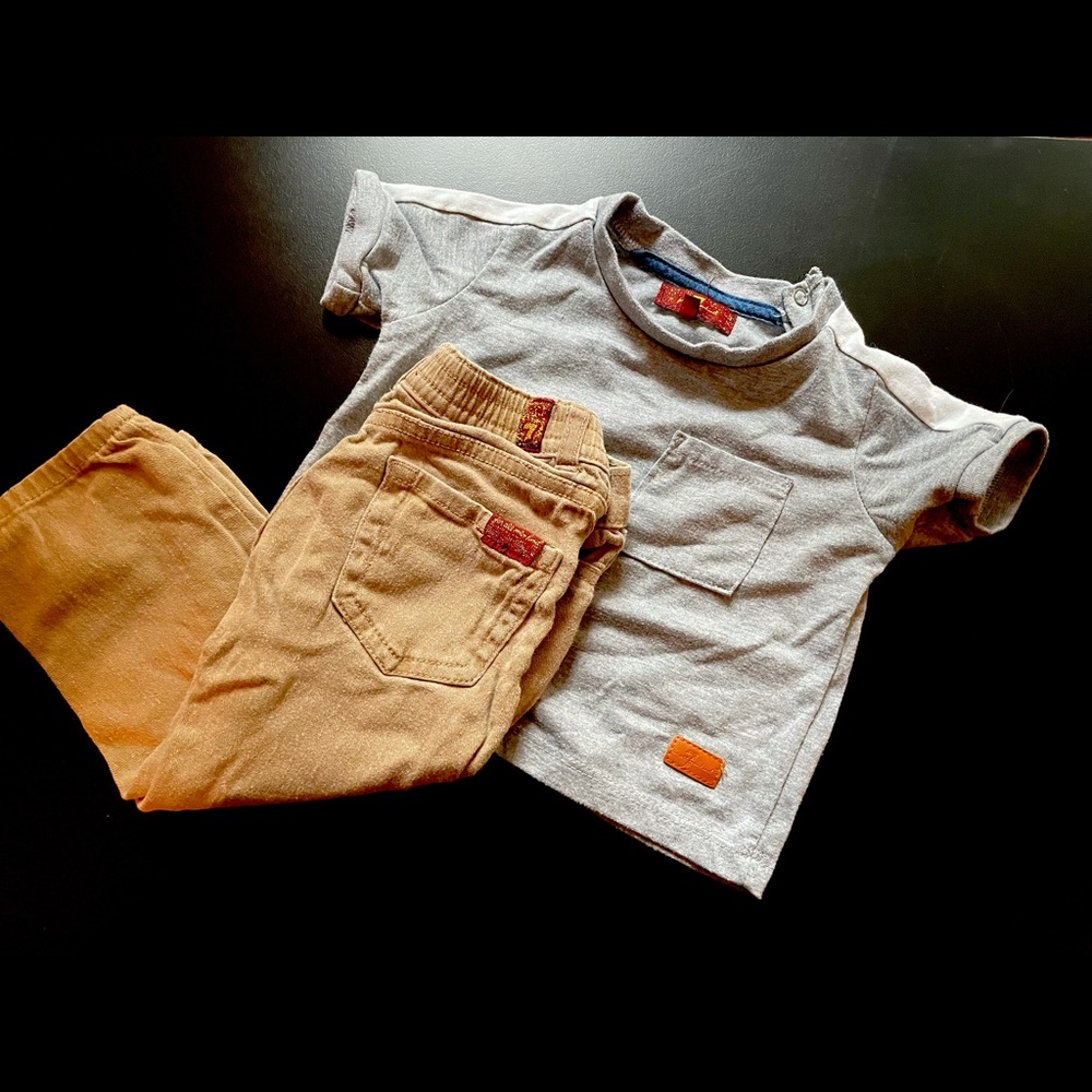 7 for All Mankind 12 Month Crew Shirt and Pant Set